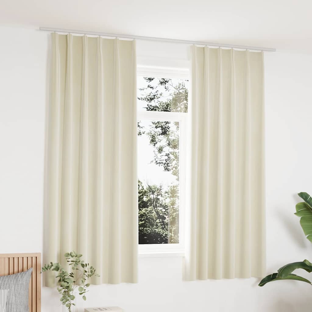 vidaXL Verdunkelungsvorhänge mit Haken 2 Stk. Samt Schwarz 140x175 cm