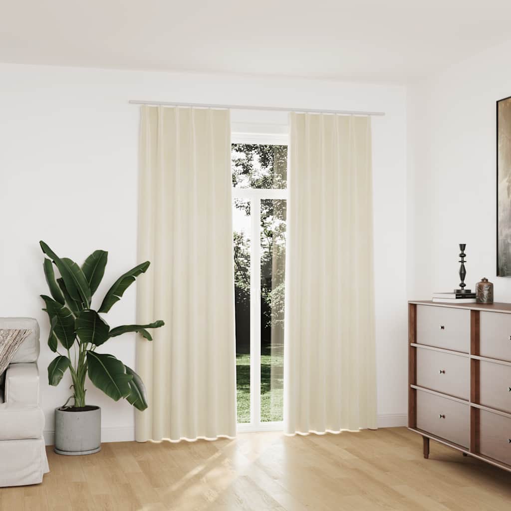 vidaXL Verdunkelungsvorhänge mit Haken 2 Stk. Samt Schwarz 140x175 cm