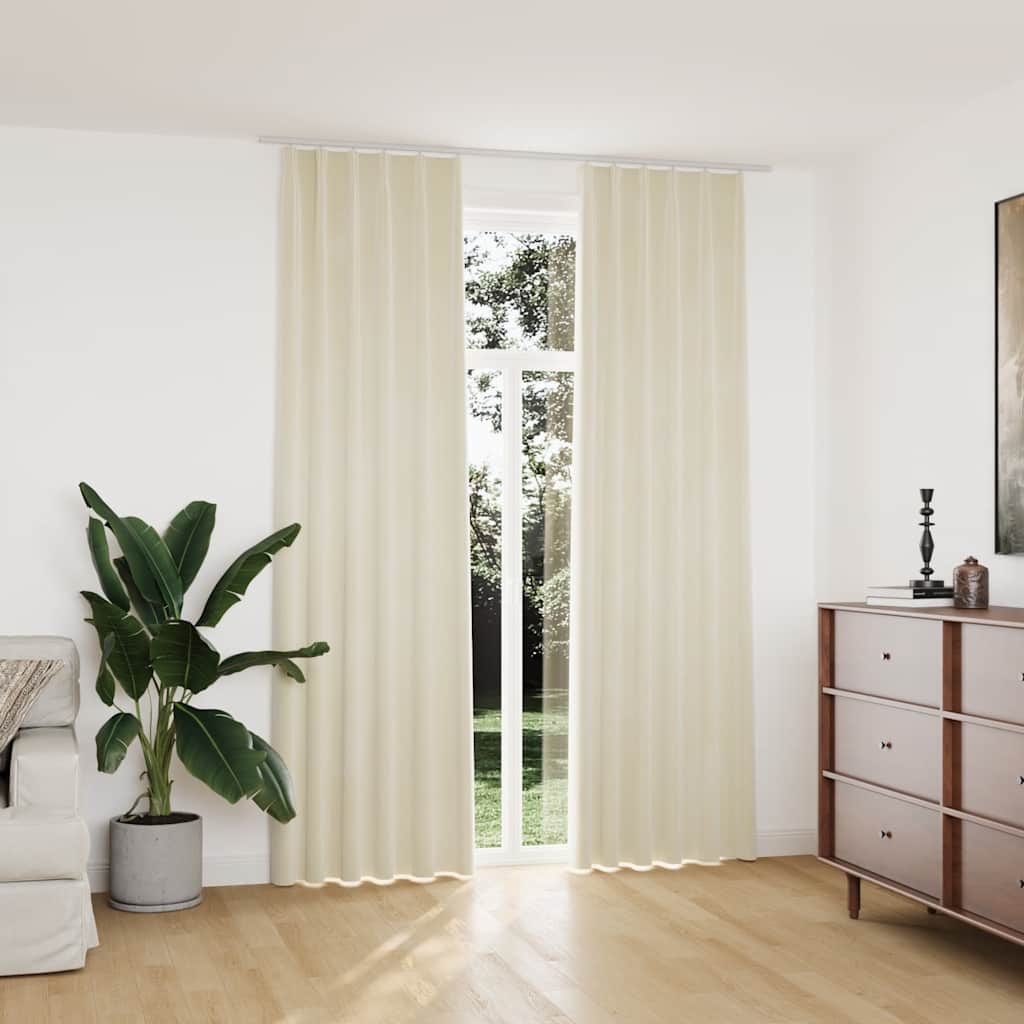 vidaXL Verdunkelungsvorhänge mit Haken 2 Stk. Samt Schwarz 140x175 cm
