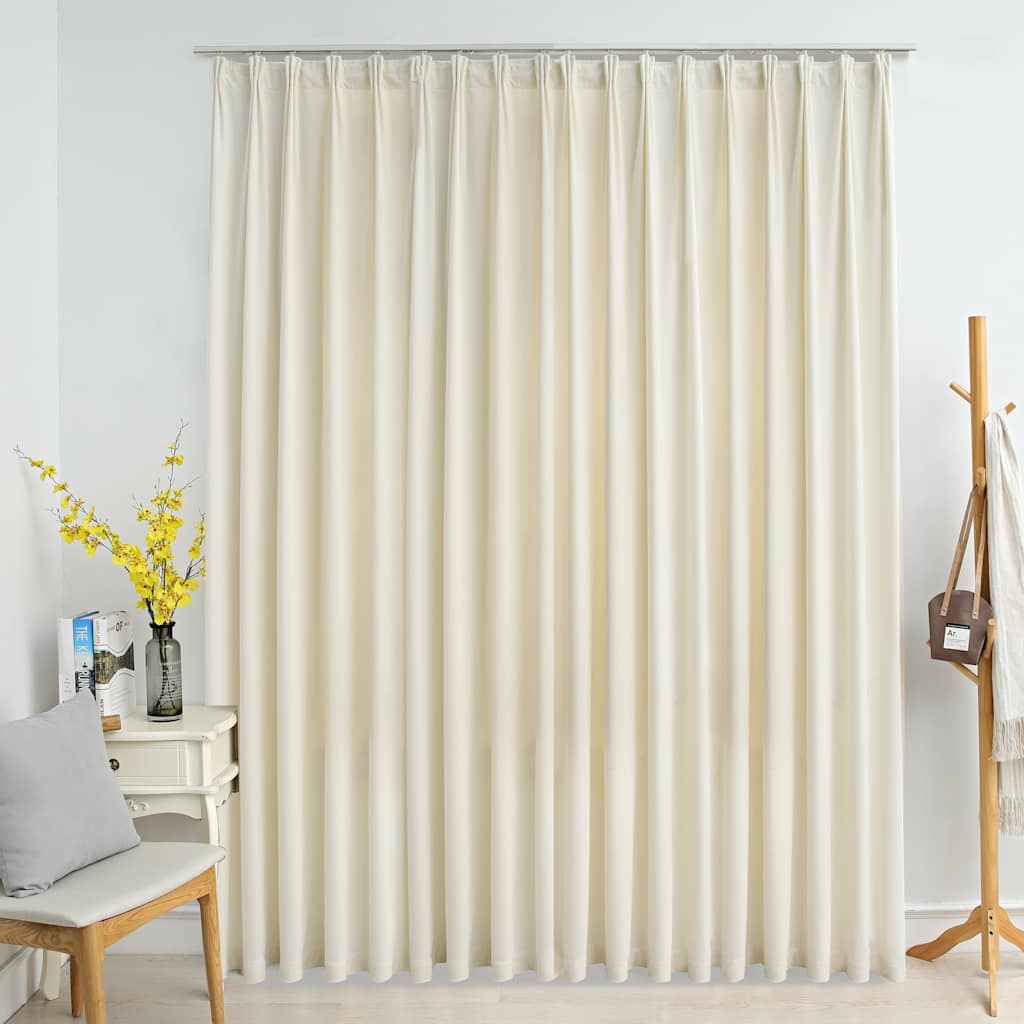 vidaXL Verdunkelungsvorhang mit Haken Samt Schwarz 290 x 245 cm