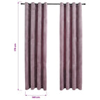 vidaXL Verdunkelungsvorhänge mit Ösen 2 Stk. Samt Antik-Rosa 140x175cm