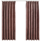 vidaXL Verdunkelungsvorhänge Haken 2 Stk. Samt Antik-Rosa 140x175cm