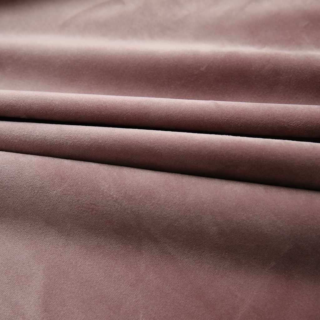 vidaXL Verdunkelungsvorhänge Haken 2 Stk. Samt Antik-Rosa 140x175cm