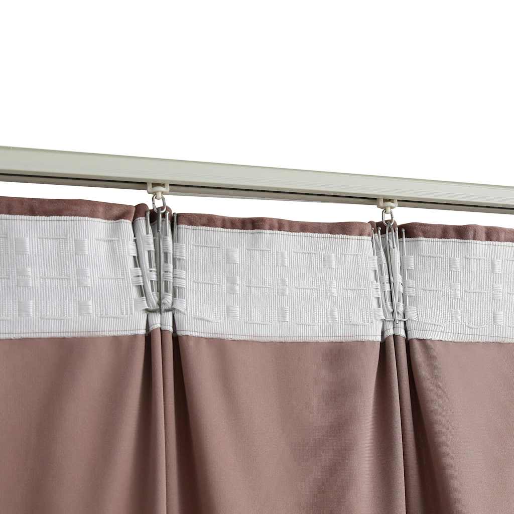 vidaXL Verdunkelungsvorhänge Haken 2 Stk. Samt Antik-Rosa 140x175cm