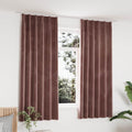 vidaXL Verdunkelungsvorhänge Haken 2 Stk. Samt Antik-Rosa 140x175cm