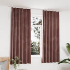 vidaXL Verdunkelungsvorhänge Haken 2 Stk. Samt Antik-Rosa 140x175cm