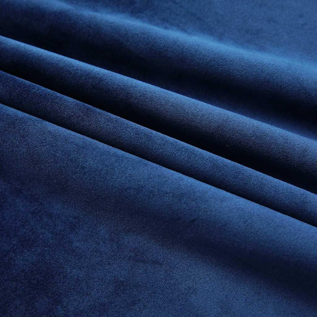vidaXL Verdunkelungsvorhänge Haken 2 Stk. Samt Dunkelblau 140x175cm