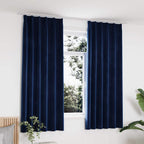 vidaXL Verdunkelungsvorhänge Haken 2 Stk. Samt Dunkelblau 140x175cm