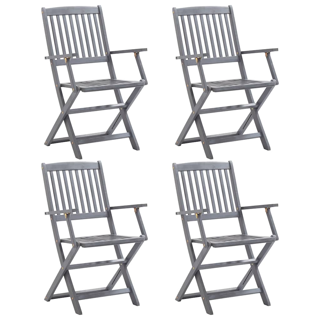 vidaXL Klappbare Gartenstühle 4 Stk. Massivholz Akazie