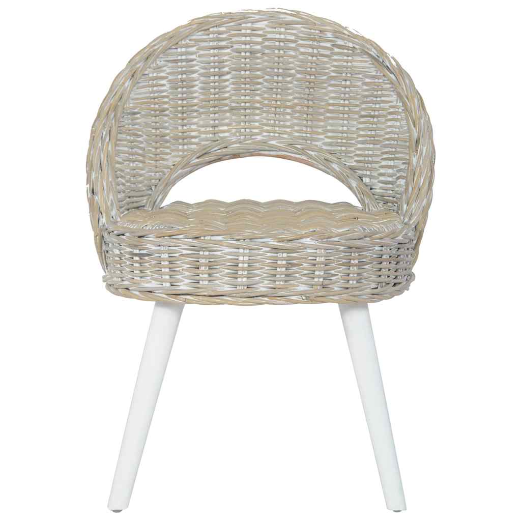 vidaXL Sessel Kubu-Rattan Weiß