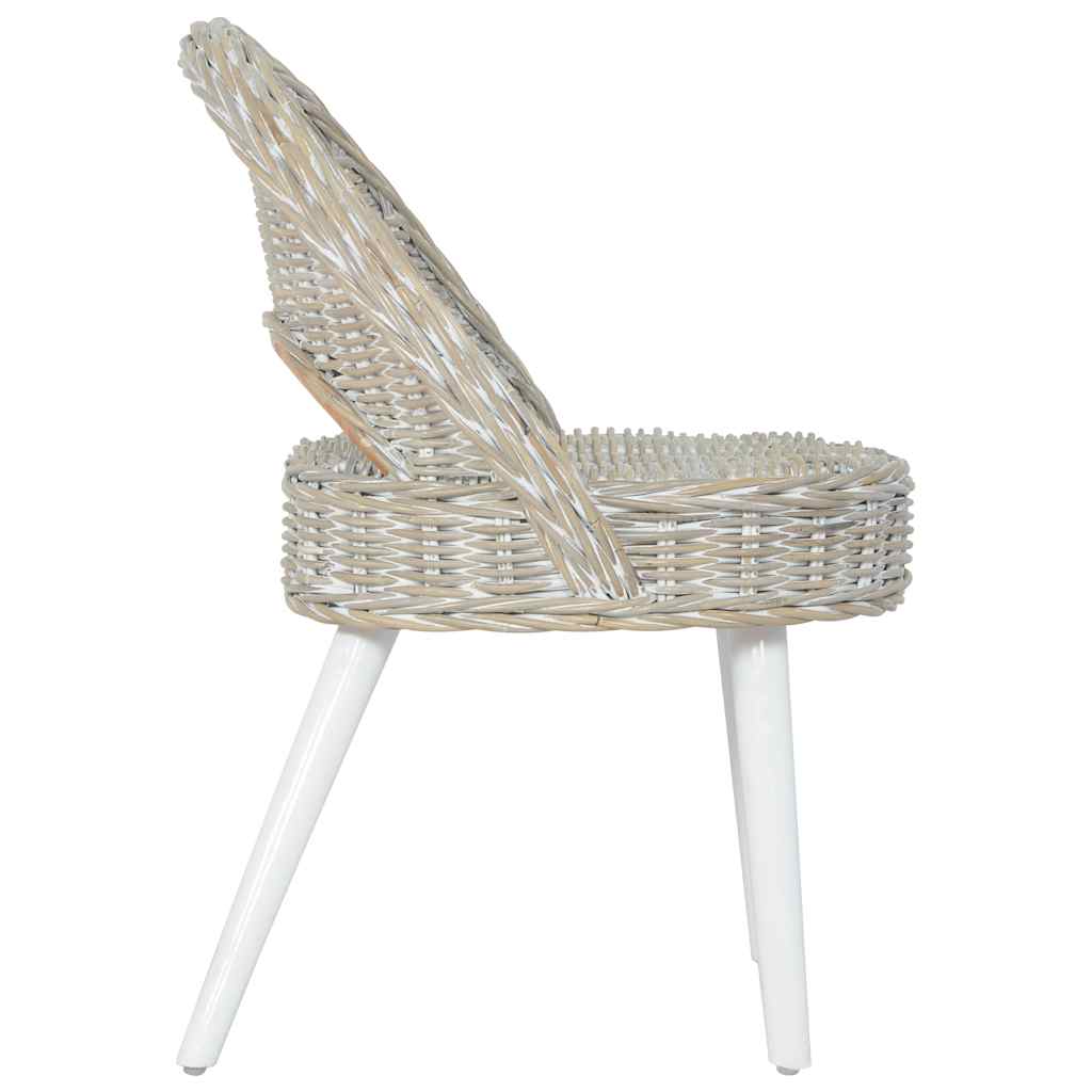vidaXL Sessel Kubu-Rattan Weiß
