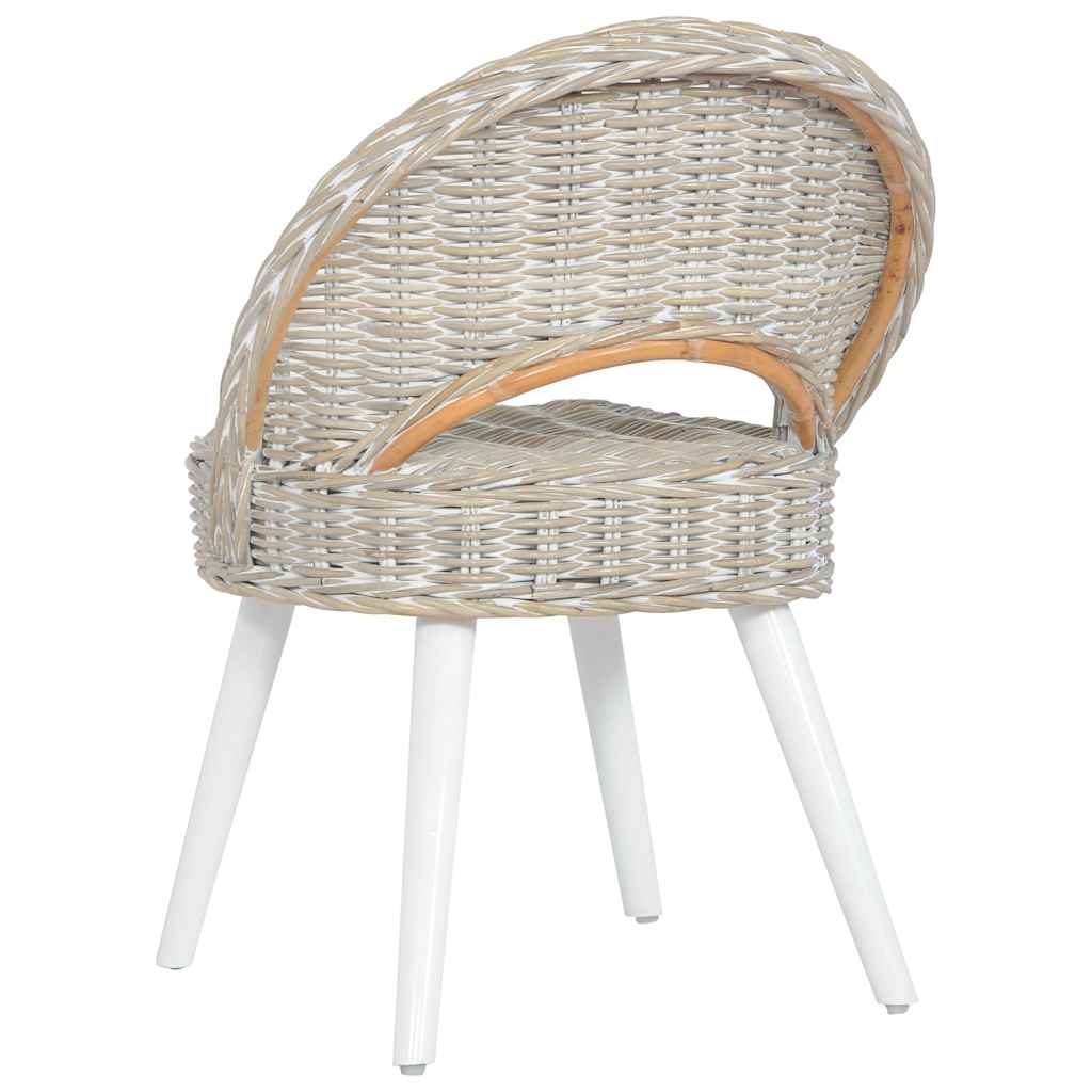 vidaXL Sessel Kubu-Rattan Weiß