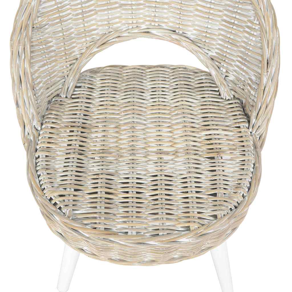 vidaXL Sessel Kubu-Rattan Weiß