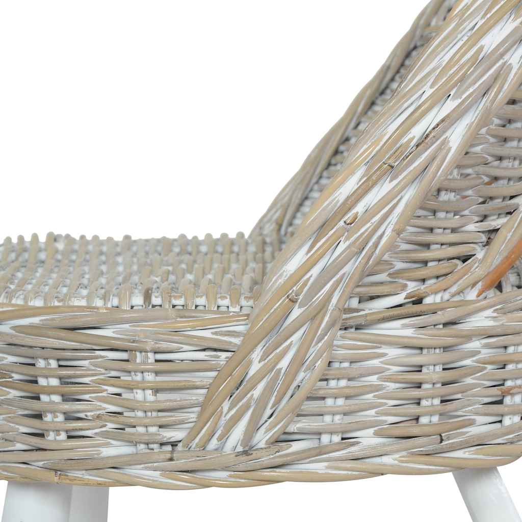 vidaXL Sessel Kubu-Rattan Weiß