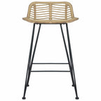 vidaXL Barhocker 2 Stk. Rattan Natur