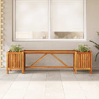 vidaXL Gartenbank mit 2 Pflanzkübeln 150x30x40 cm Massivholz Akazie