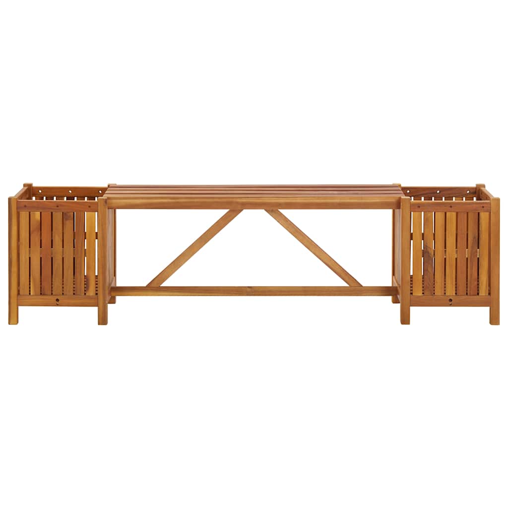 vidaXL Gartenbank mit 2 Pflanzkübeln 150x30x40 cm Massivholz Akazie