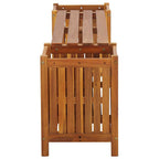 vidaXL Gartenbank mit 2 Pflanzkübeln 150x30x40 cm Massivholz Akazie