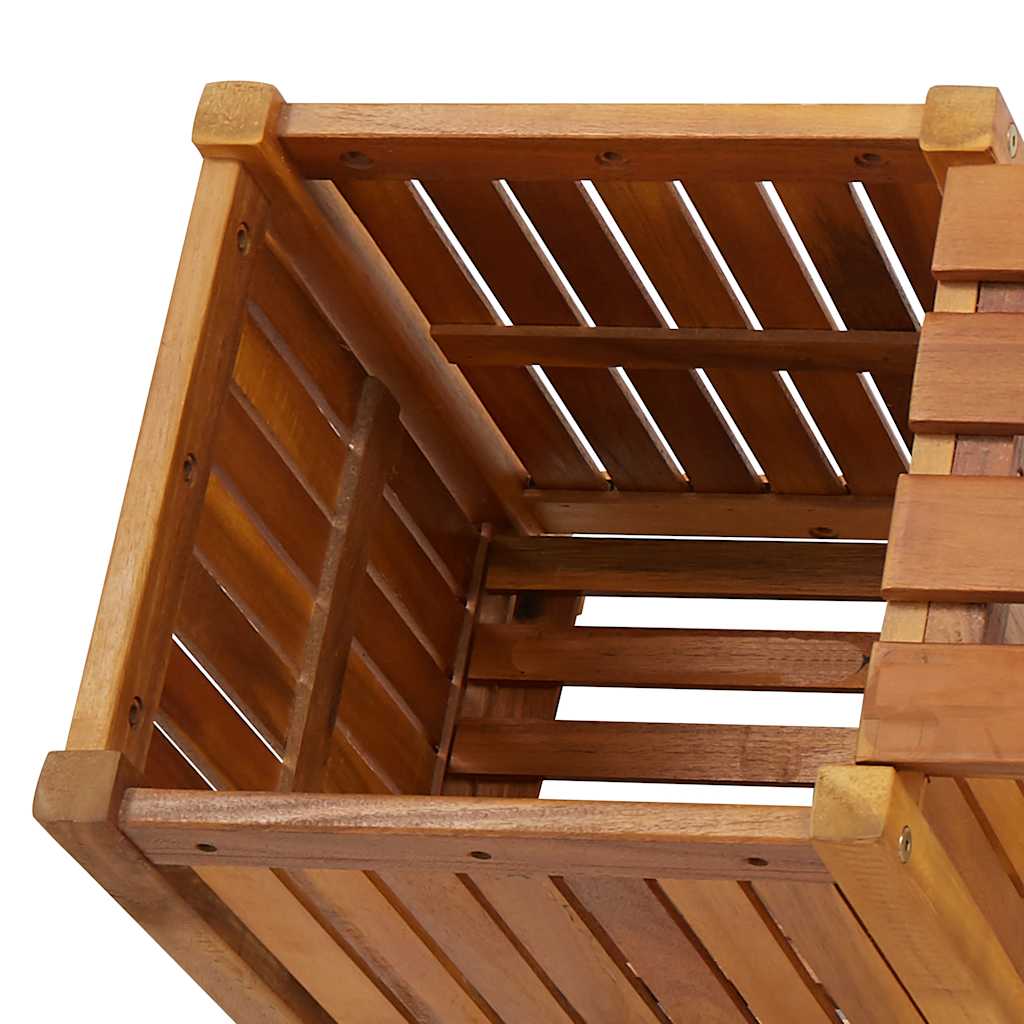 vidaXL Gartenbank mit 2 Pflanzkübeln 150x30x40 cm Massivholz Akazie