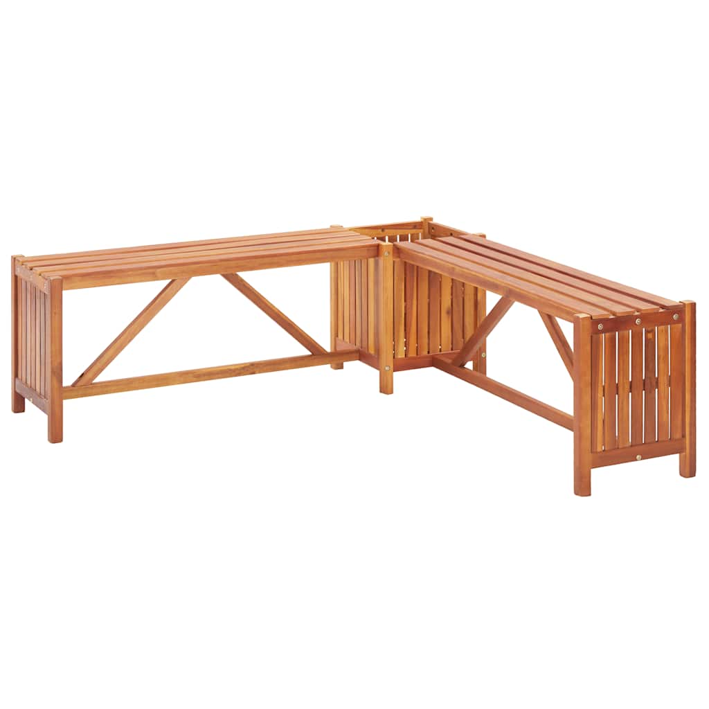vidaXL Garten-Eckbank mit Pflanzkübel 117×117×40 cm Massivholz Akazie