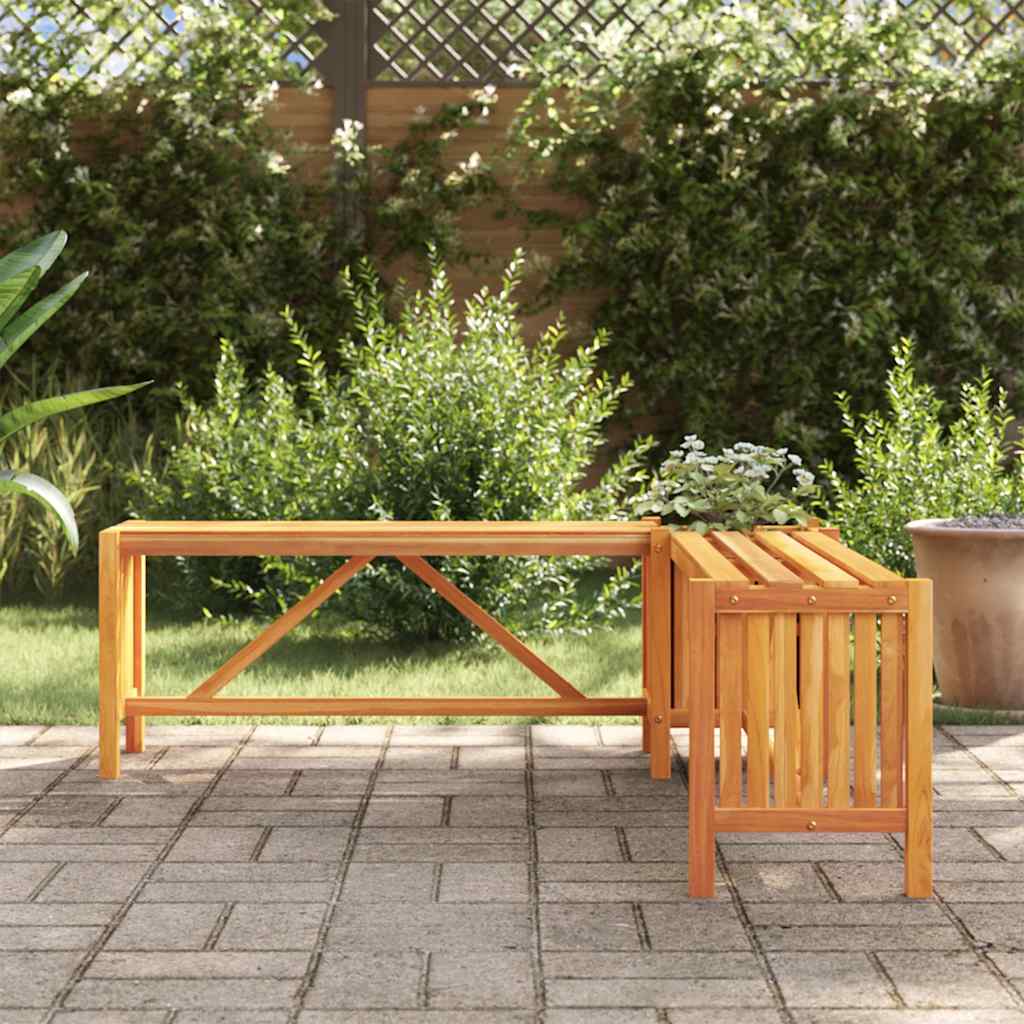 vidaXL Garten-Eckbank mit Pflanzkübel 117×117×40 cm Massivholz Akazie