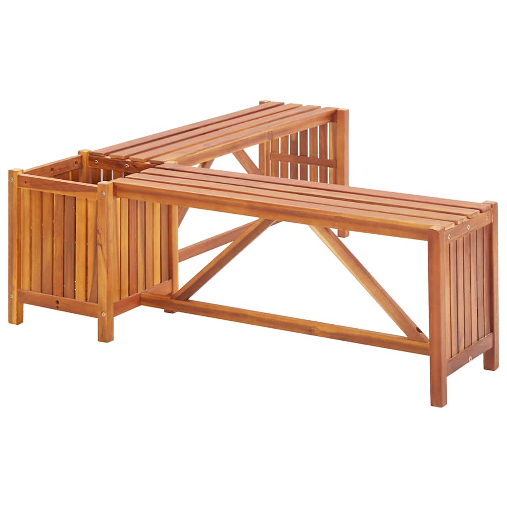 vidaXL Garten-Eckbank mit Pflanzkübel 117×117×40 cm Massivholz Akazie