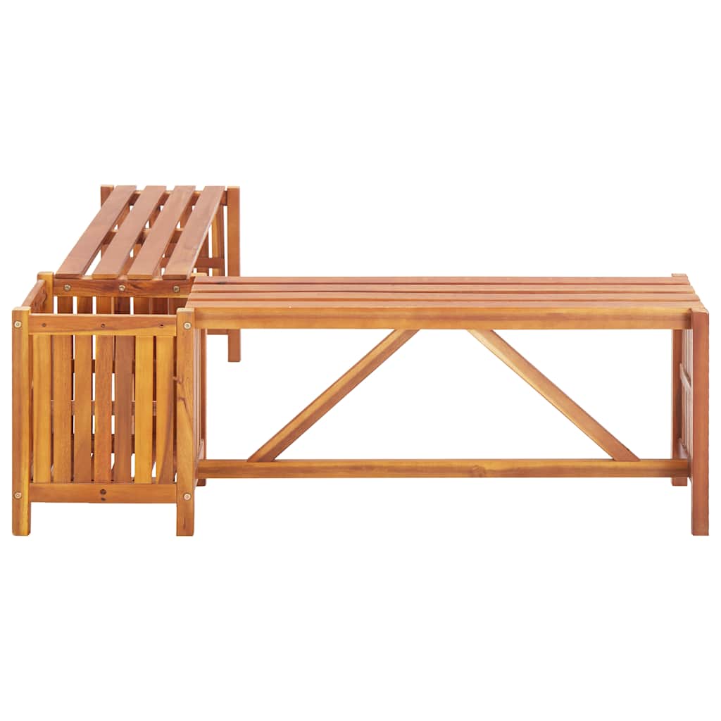 vidaXL Garten-Eckbank mit Pflanzkübel 117×117×40 cm Massivholz Akazie
