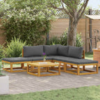 vidaXL 6-tlg. Garten-Lounge-Set mit Auflagen Massivholz Akazie