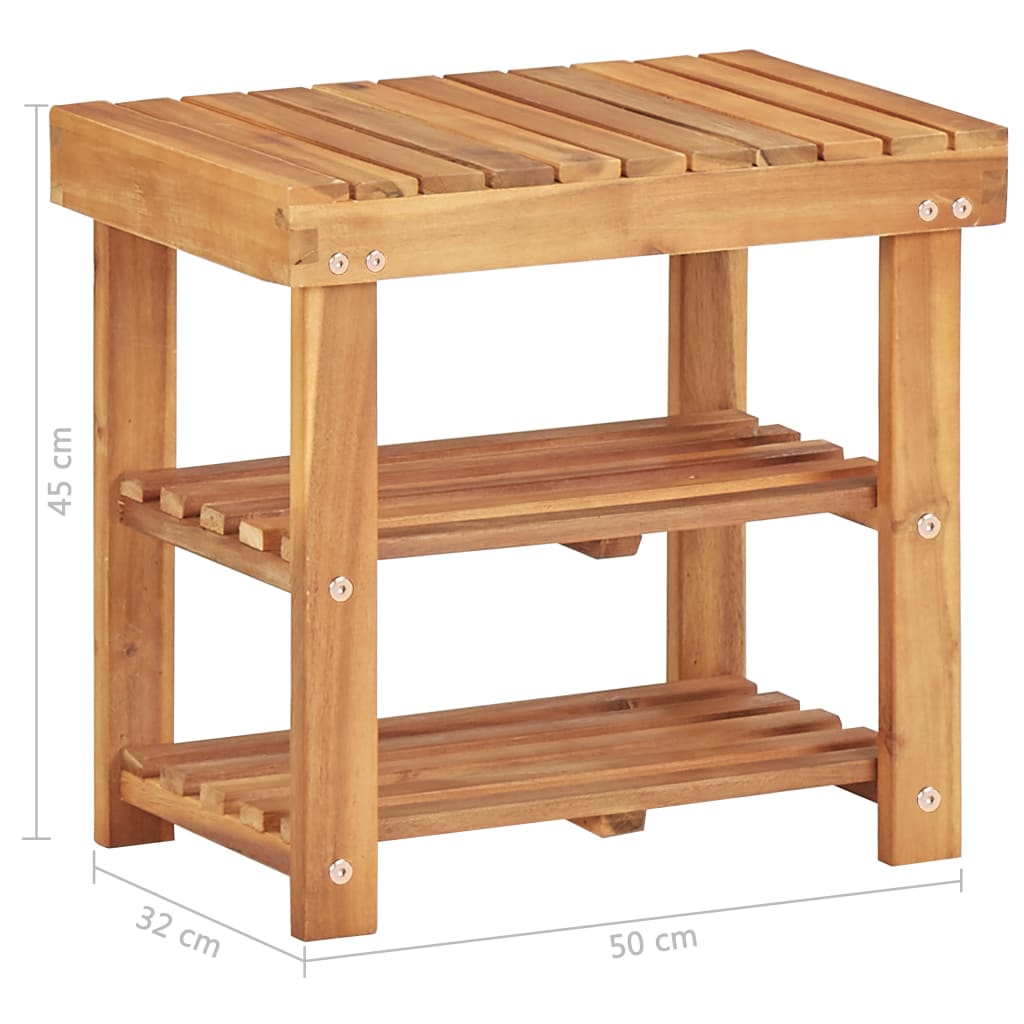 vidaXL Schuhregal 50×32×45 cm Massivholz Akazie