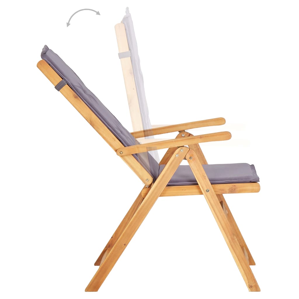 vidaXL Verstellbare Gartenstühle 2 Stk. Braun Massivholz Akazie