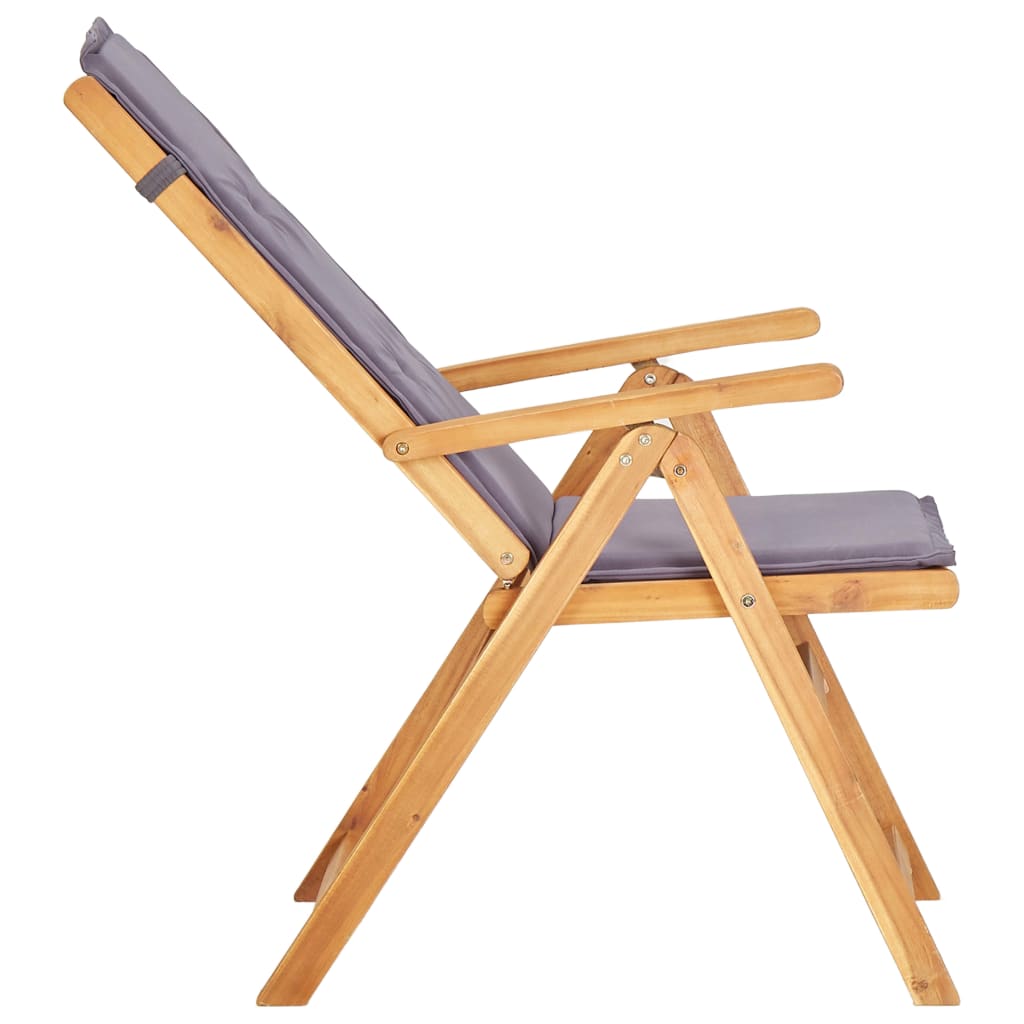 vidaXL Verstellbare Gartenstühle 2 Stk. Braun Massivholz Akazie