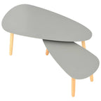 vidaXL Couchtische 2 Stk. Grau Kiefer Massivholz