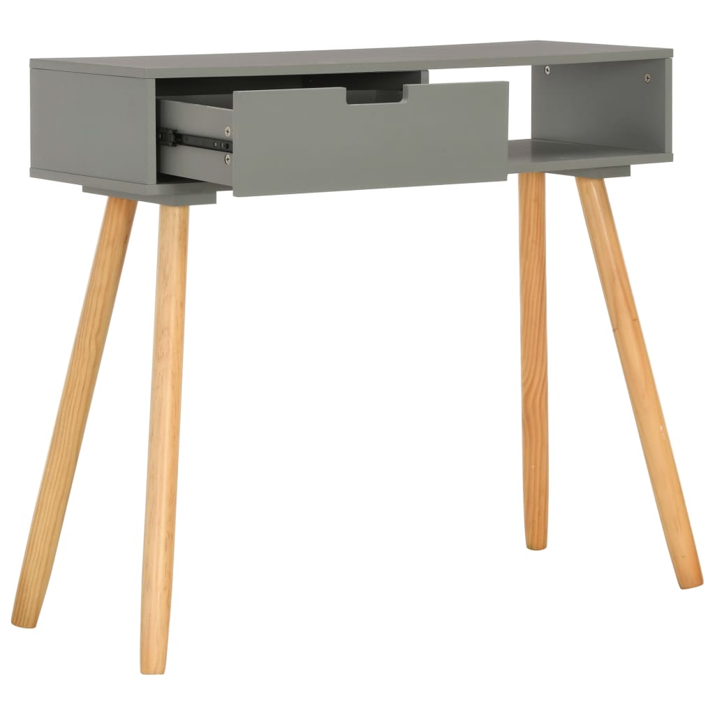 vidaXL Konsolentisch Grau 80x30x72 cm Kiefer Massivholz