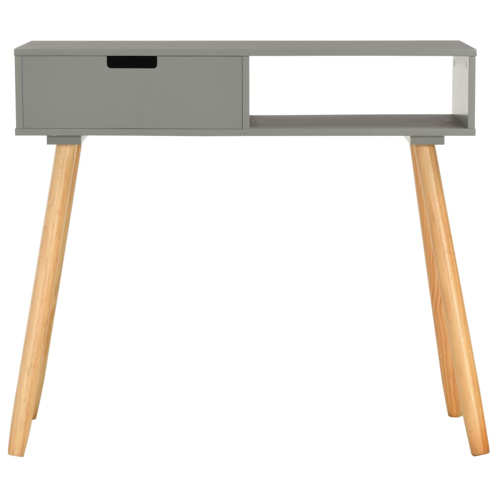 vidaXL Konsolentisch Grau 80x30x72 cm Kiefer Massivholz