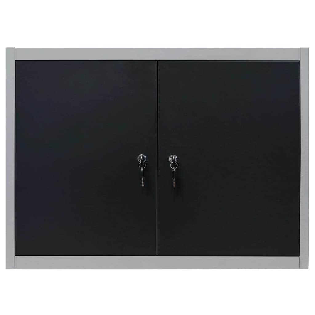 vidaXL Wand-Werkzeugschrank Industrie-Stil Metall Grau und Schwarz