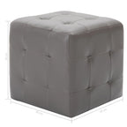 vidaXL Pouf 2 Stk. Grau 30x30x30 cm Kunstleder