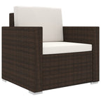 vidaXL 11-tlg. Garten-Lounge-Set mit Auflagen Poly Rattan Braun