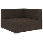 vidaXL Modular-Sofa-Eckteil 1 Stk. + Auflagen Poly Rattan Braun