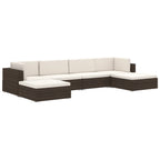 vidaXL Modular-Sofa-Eckteil 1 Stk. + Auflagen Poly Rattan Braun