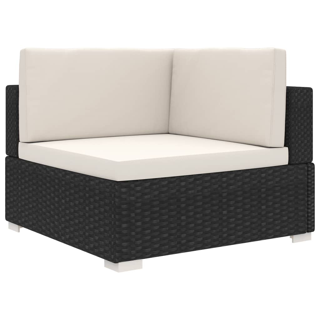 vidaXL Modular-Sofa-Eckteil 1 Stk. + Auflagen Poly Rattan Braun