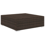 vidaXL Modular-Fußhocker 1 Stk. + Auflagen Poly Rattan Braun
