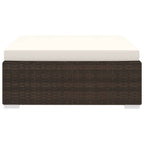 vidaXL Modular-Fußhocker 1 Stk. + Auflagen Poly Rattan Braun