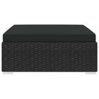 vidaXL Modular-Fußhocker 1 Stk. mit Kissen Poly-Rattan Schwarz