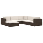 vidaXL Modular-Fußhocker 1 Stk. mit Kissen Poly-Rattan Schwarz