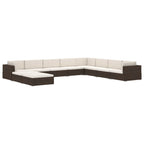 vidaXL Modular-Fußhocker 1 Stk. mit Kissen Poly-Rattan Schwarz