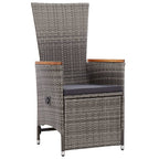 vidaXL Garten-Liegestühle 2 Stk. mit Auflagen Poly Rattan Grau