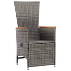 vidaXL Garten-Liegestühle 2 Stk. mit Auflagen Poly Rattan Grau