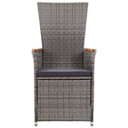 vidaXL Garten-Liegestühle 2 Stk. mit Auflagen Poly Rattan Grau