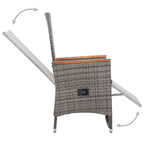 vidaXL Garten-Liegestühle 2 Stk. mit Auflagen Poly Rattan Grau