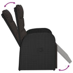 vidaXL Garten-Liegestuhl mit Auflage Poly Rattan Schwarz